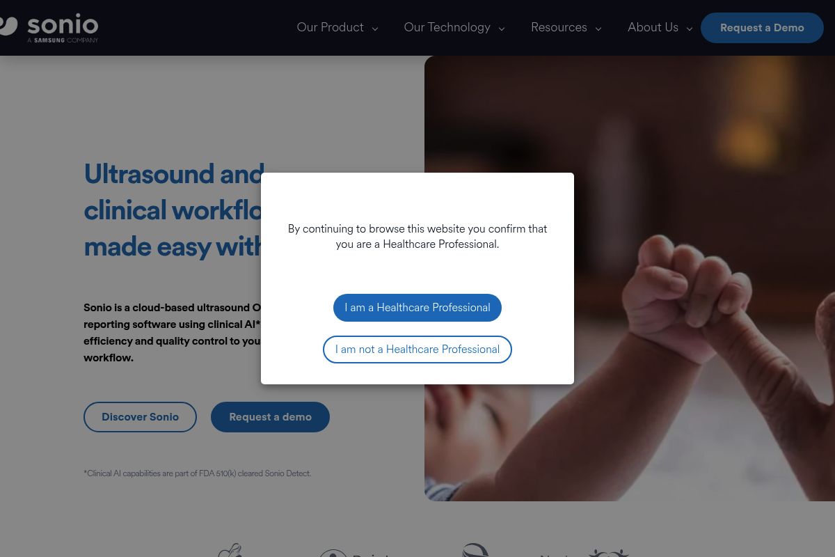 Sonio website preview