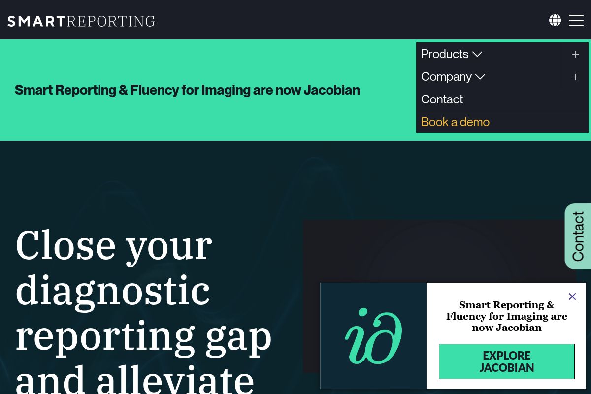 Smart Reporting website preview