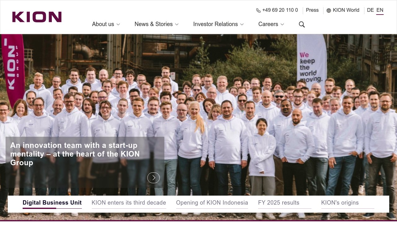 KION Group AG website preview