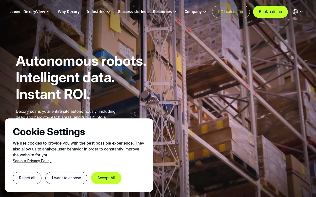 Dexory website preview
