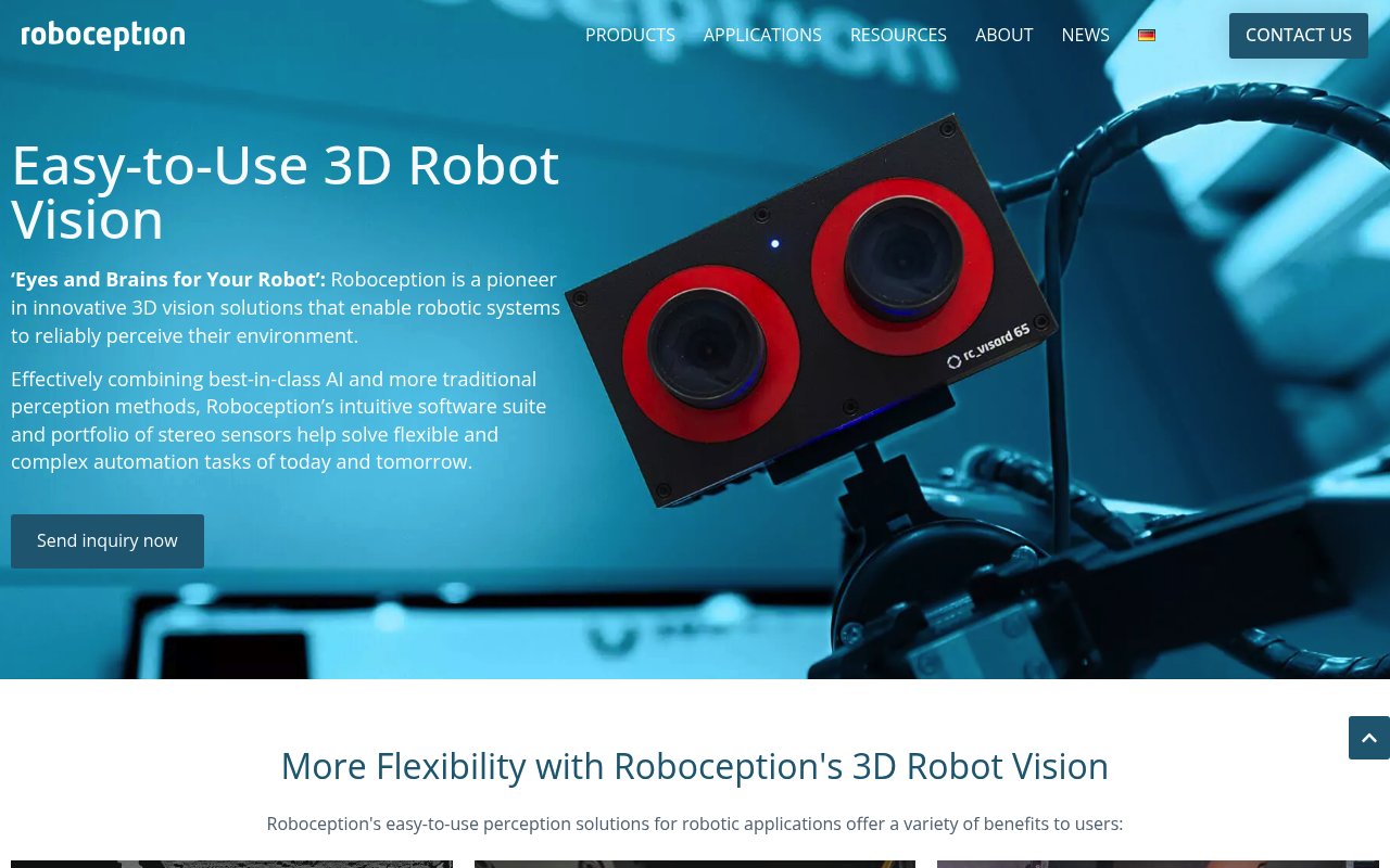 Roboception website preview