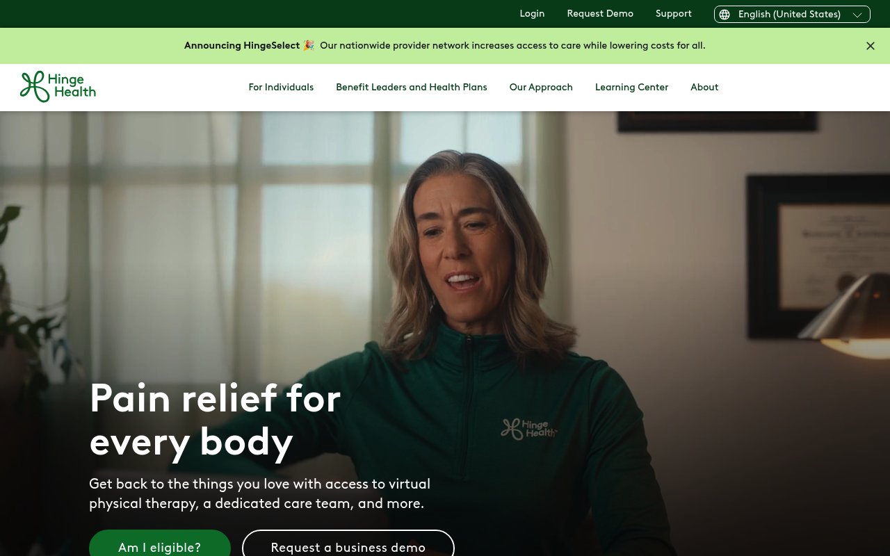 Hinge Health website preview