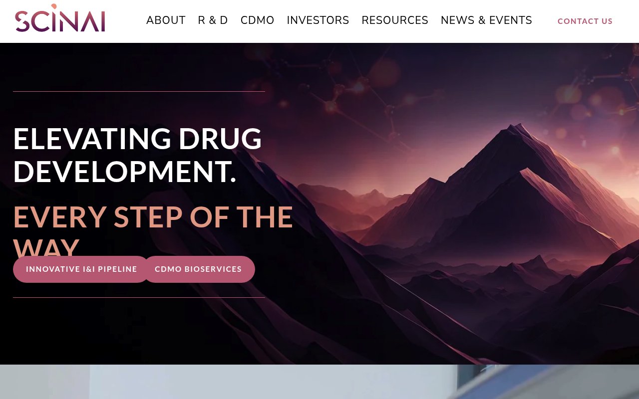 Scinai website preview