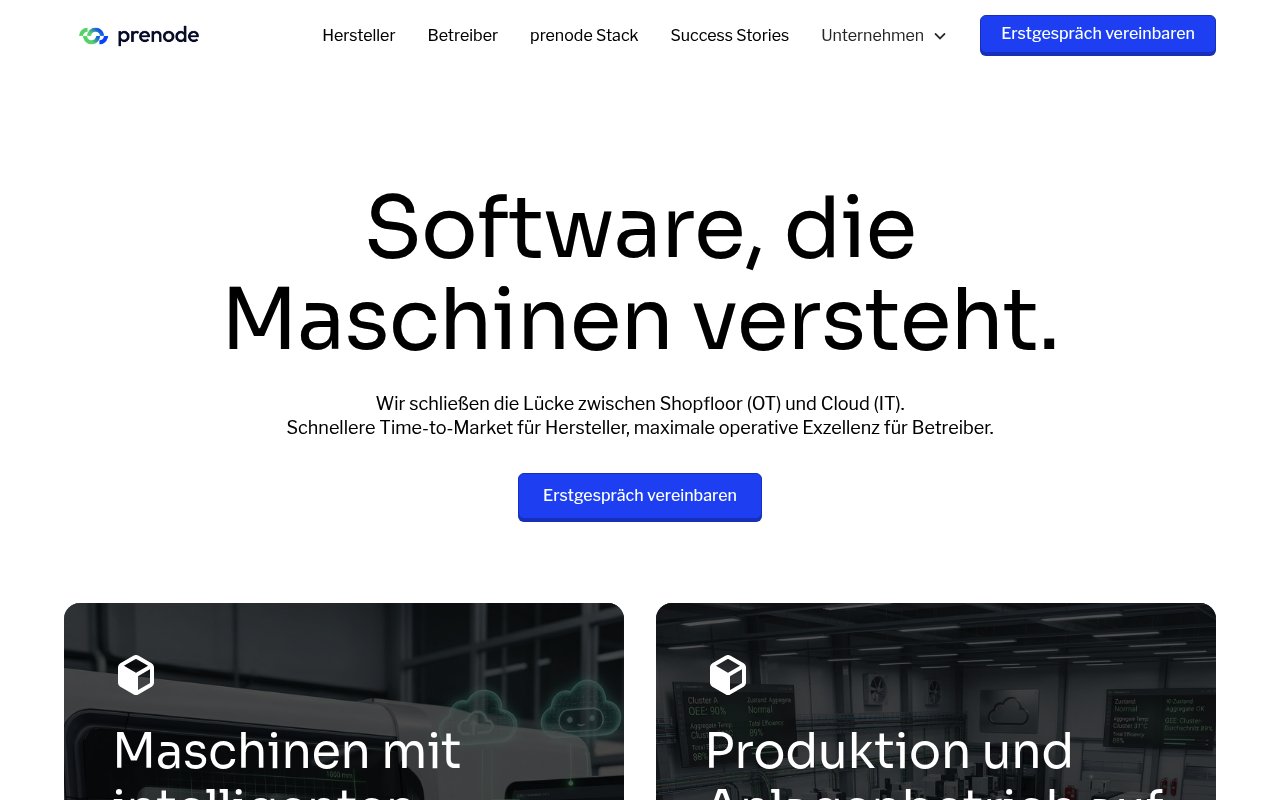 Prenode website preview