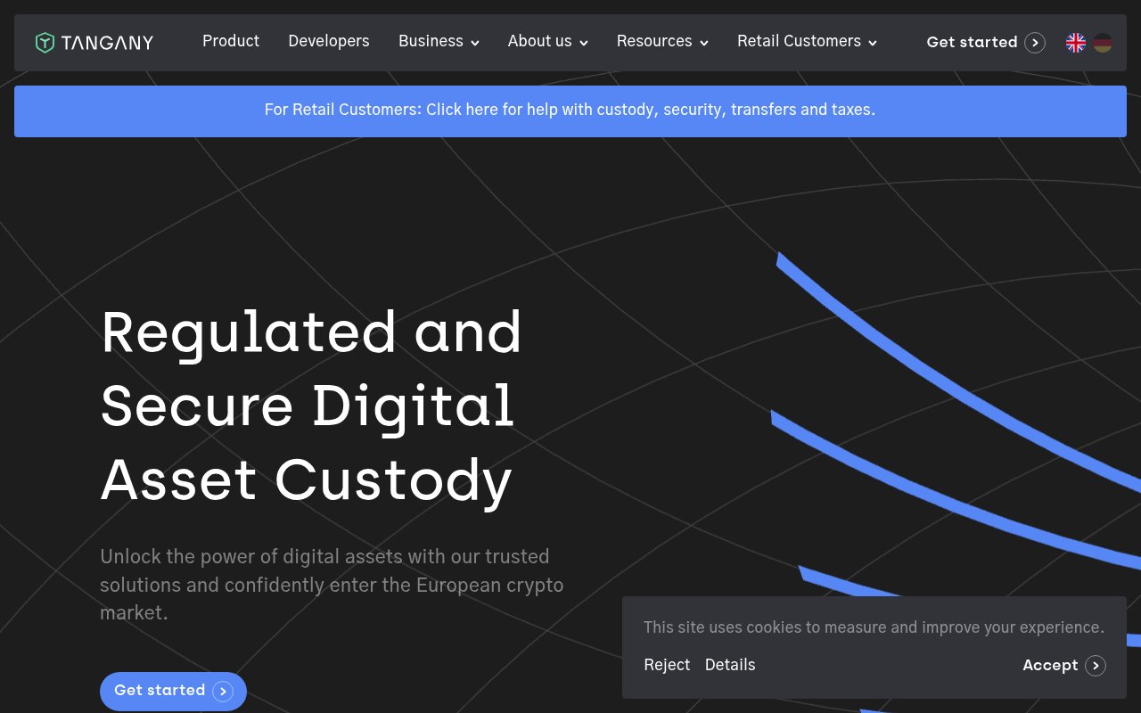 Tangany website preview