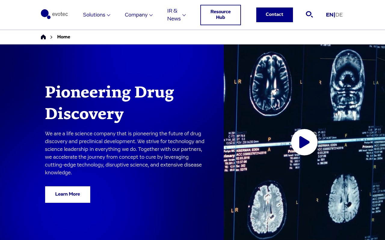 Evotec website preview