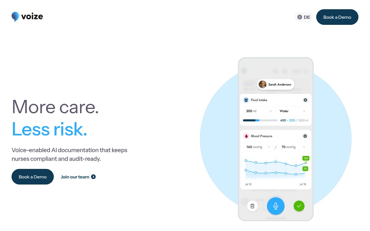Voize AI website preview