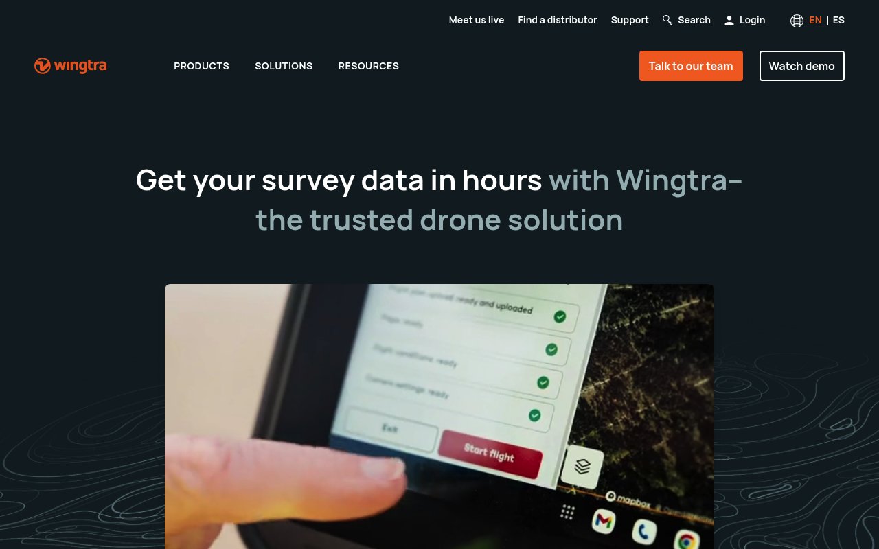 Wingtra website preview