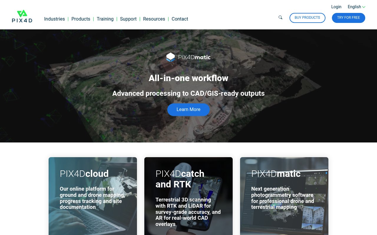 Pix4D website preview