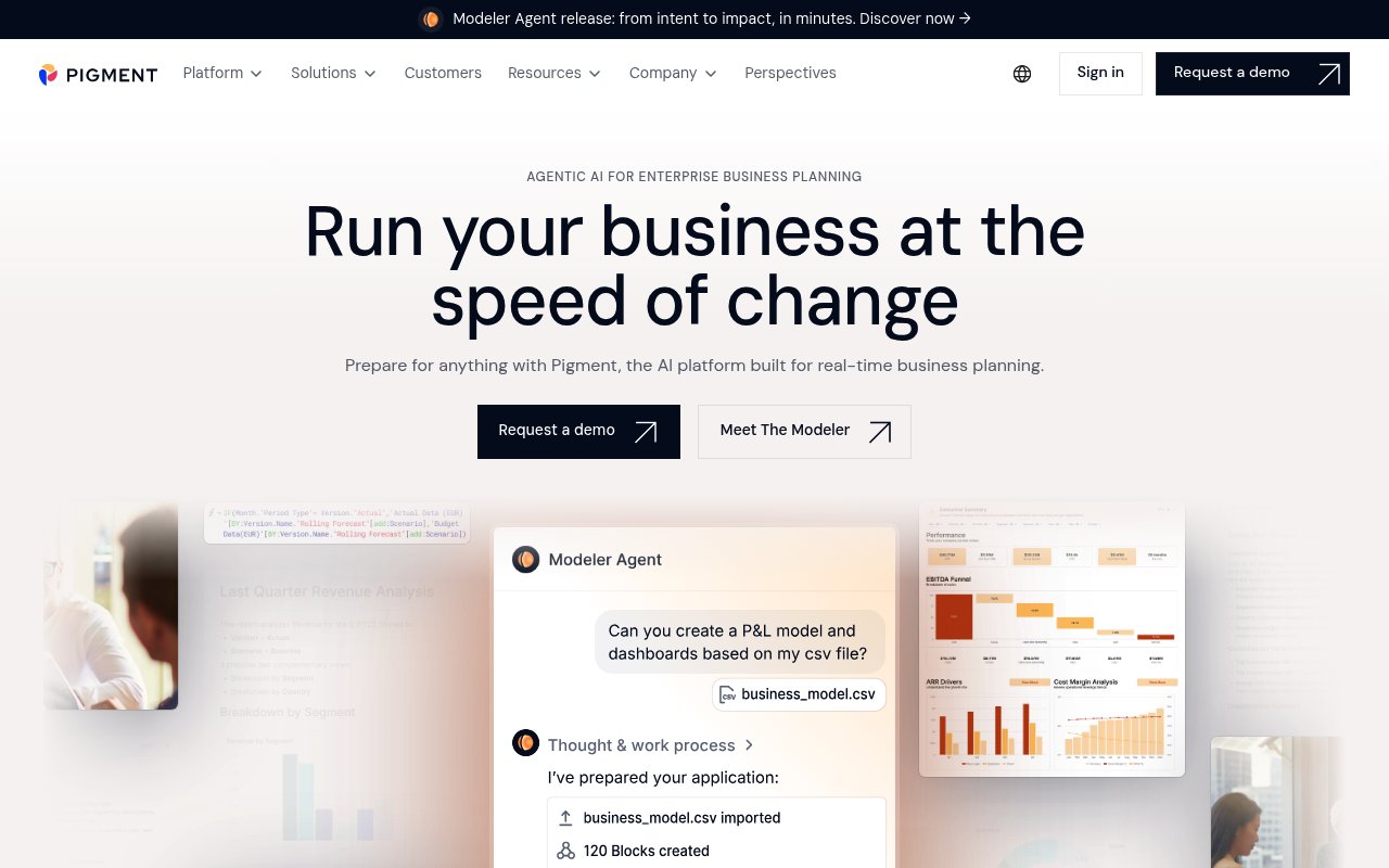 Pigment website preview