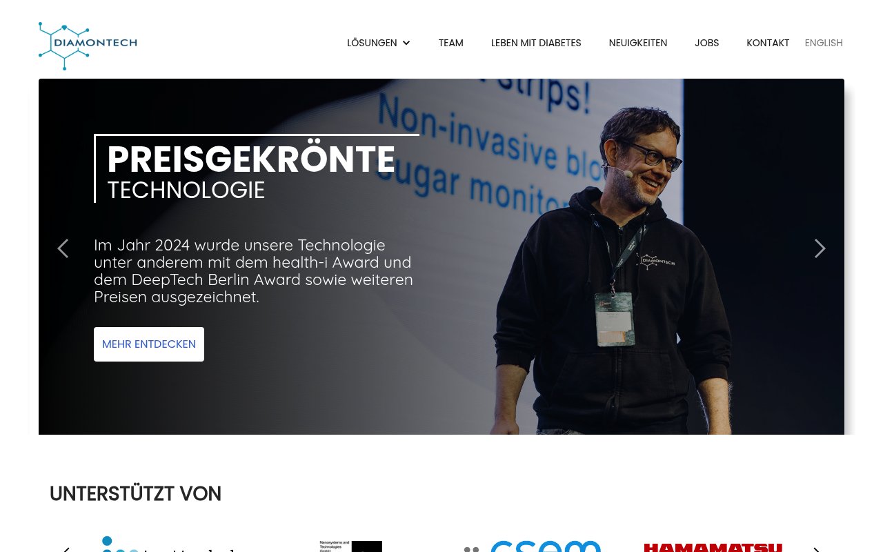DiaMonTech AG website preview