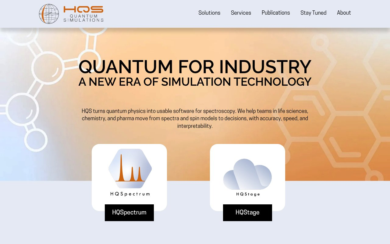 HQS Quantum Simulations website preview