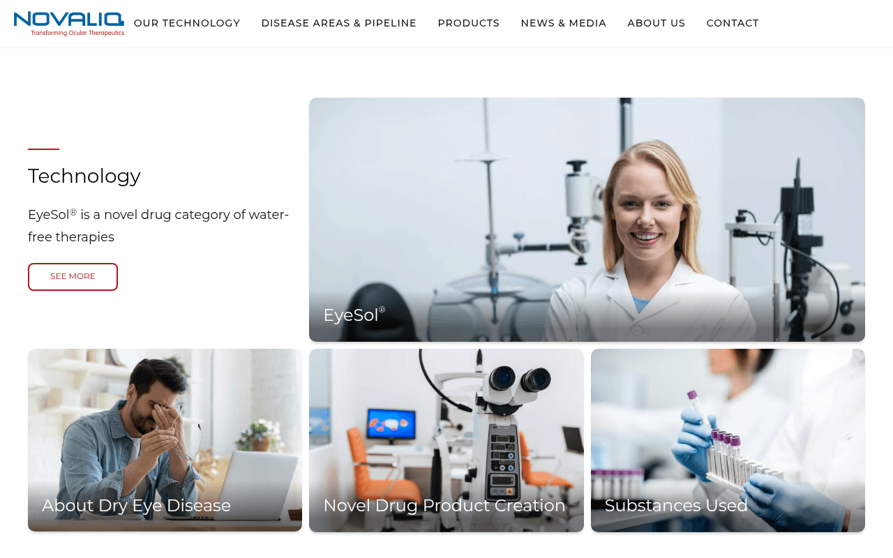 Novaliq GmbH website preview