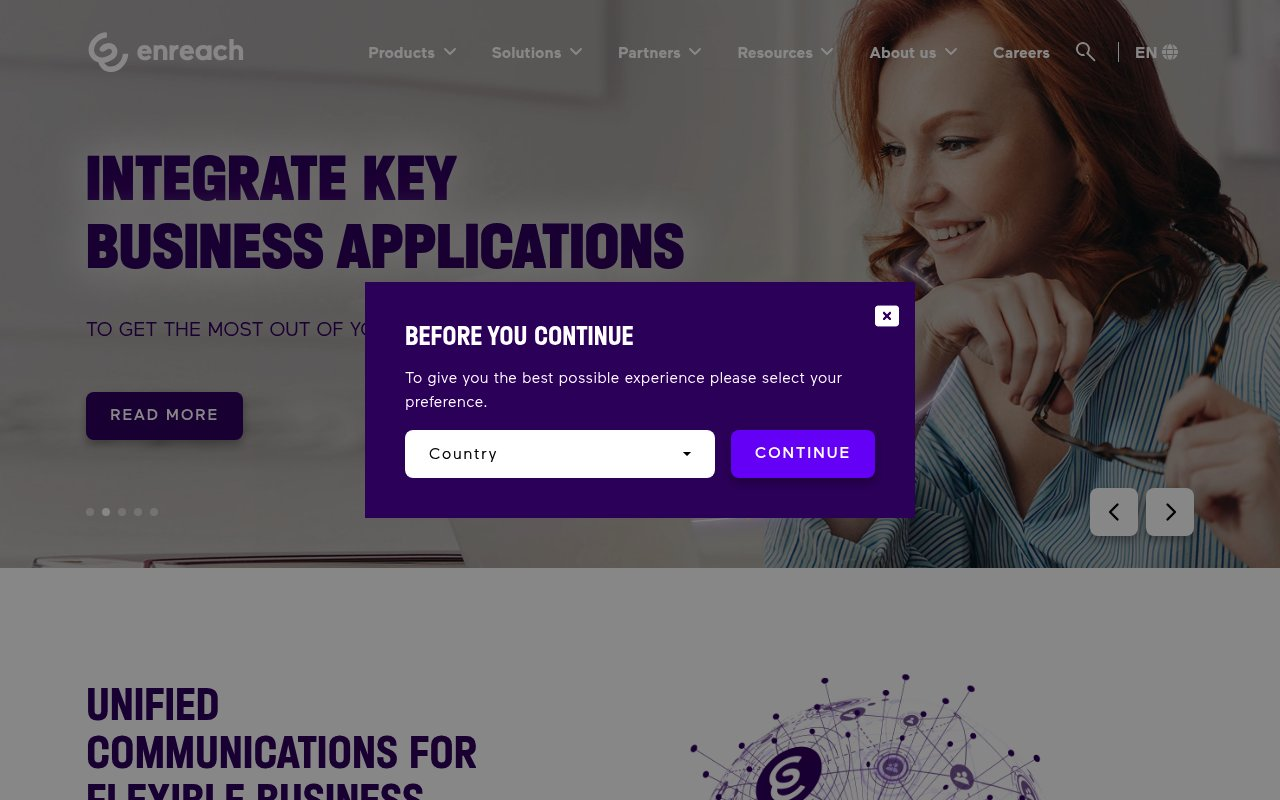 Enreach website preview