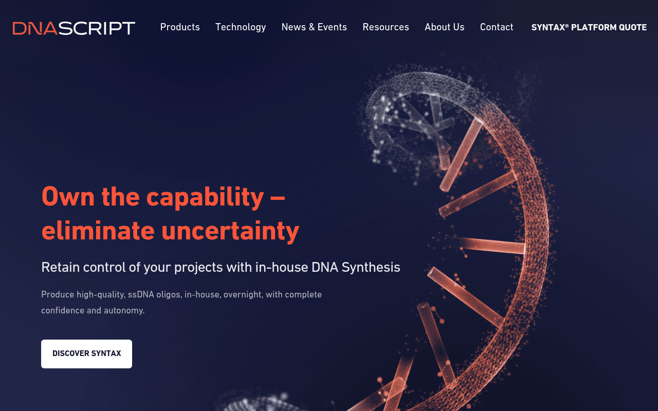 DNA Script website preview