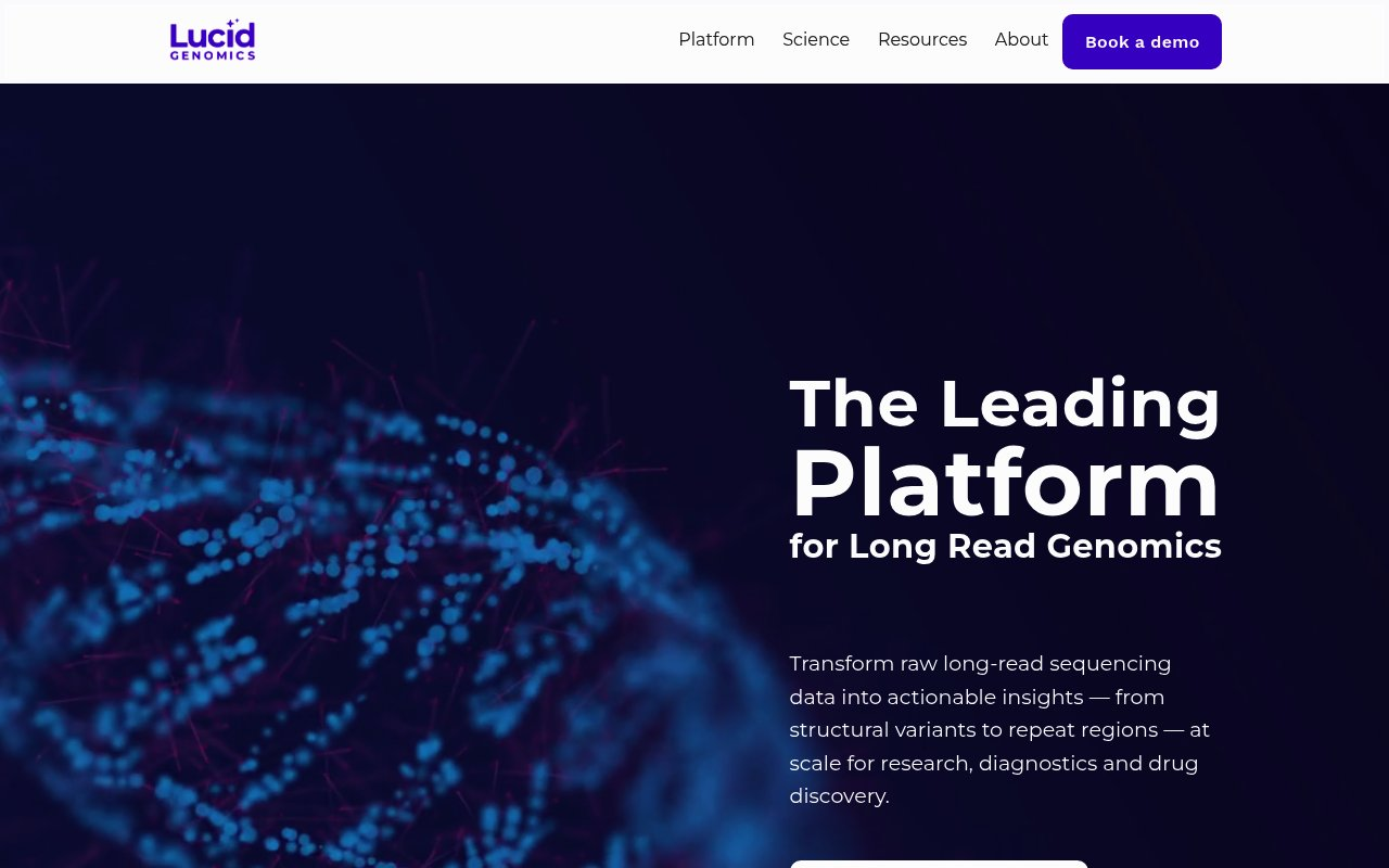 Lucid Genomics website preview