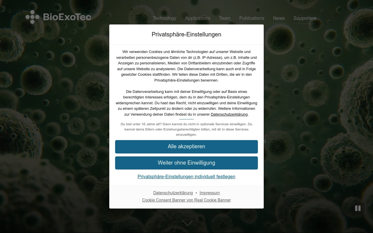 Bioexotec website preview