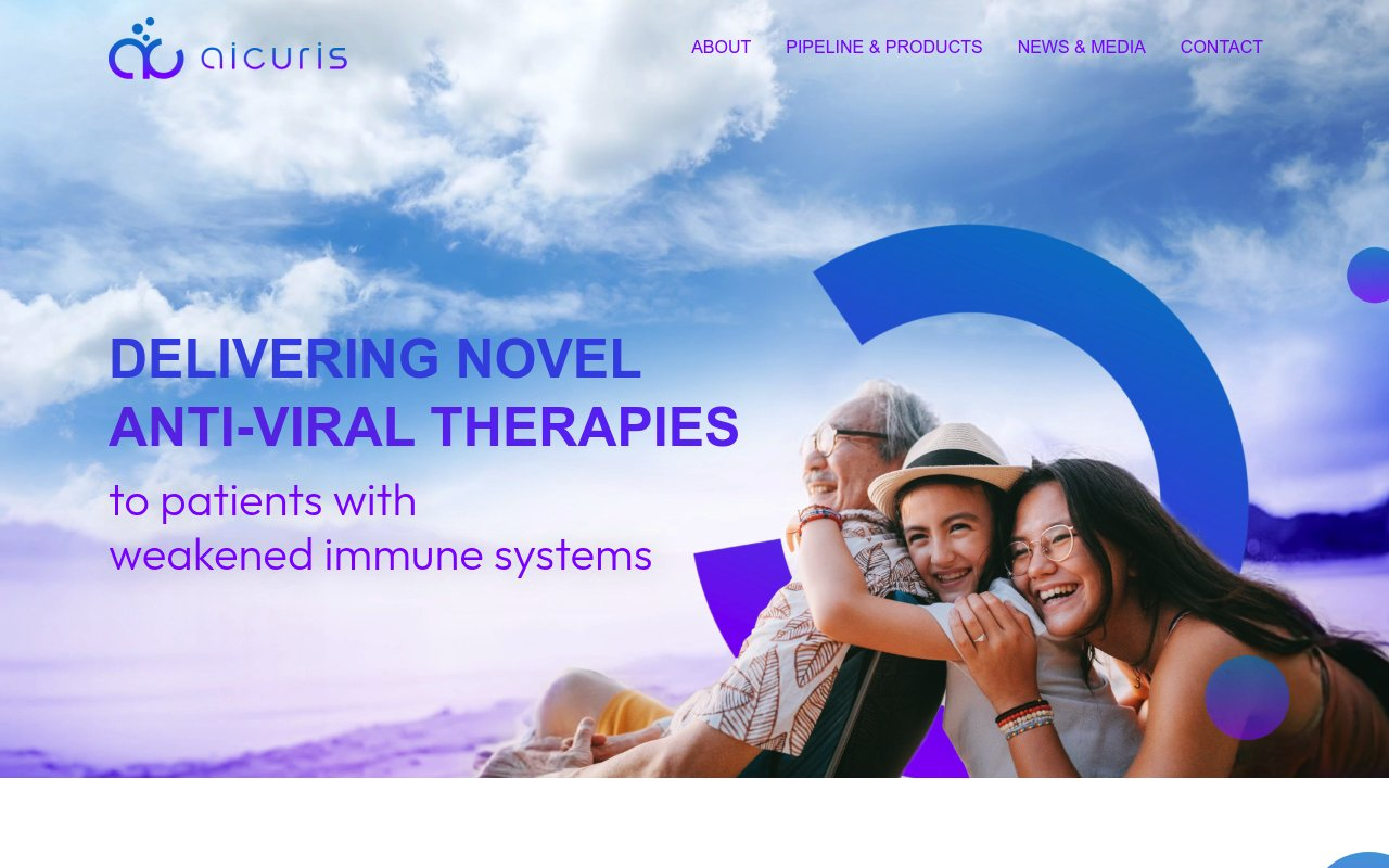 AiCuris Anti-infective Cures AG website preview