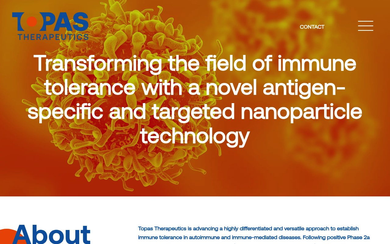 Topas Therapeutics GmbH website preview