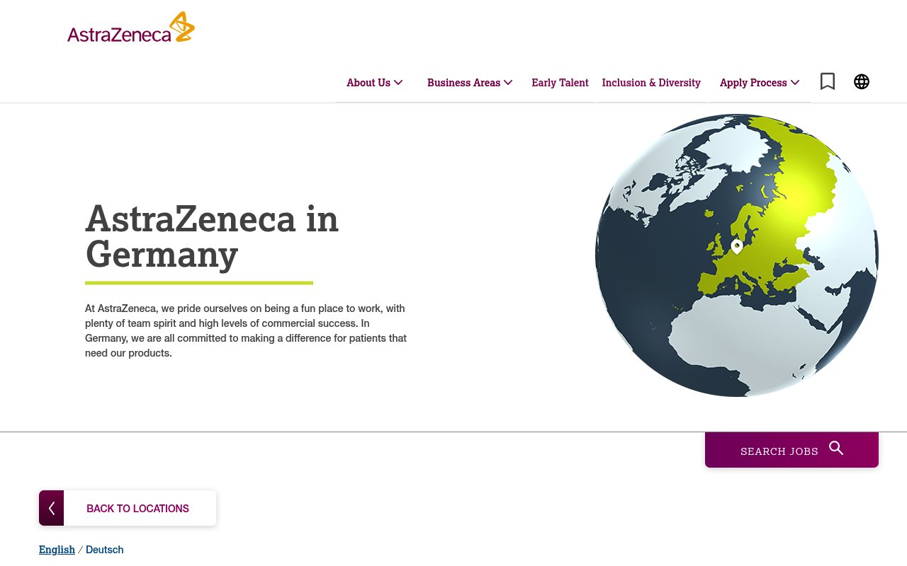 AstraZeneca Germany R&D website preview