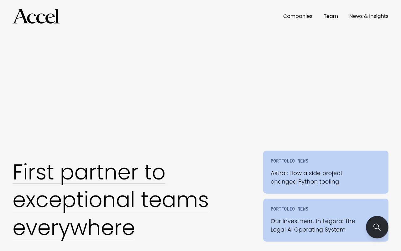 Accel website preview