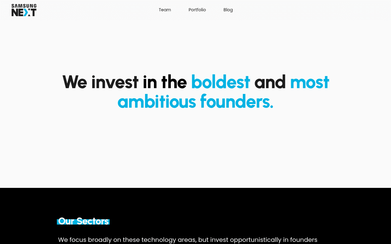 Samsung Next website preview