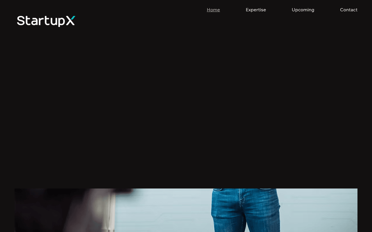 The StartupX website preview