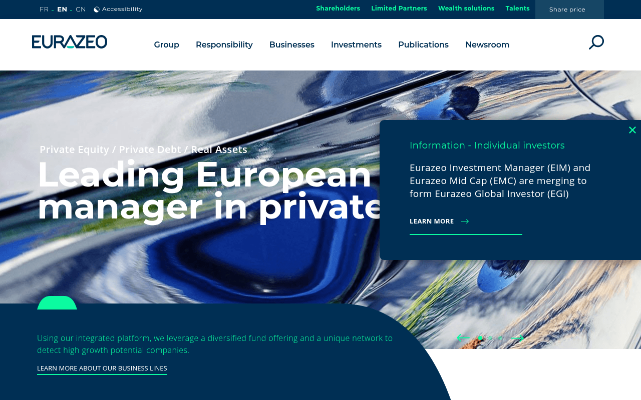 Eurazeo website preview