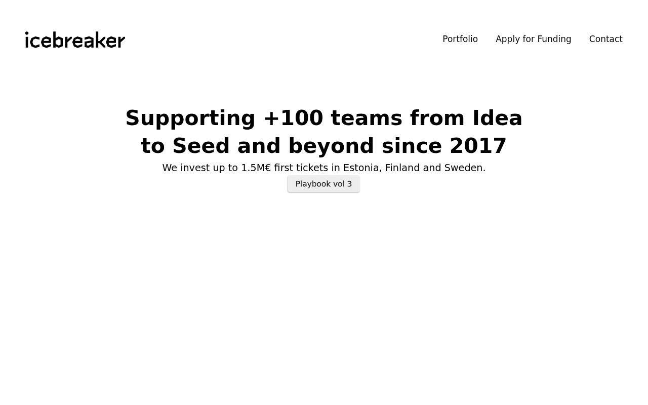 Icebreaker Ventures website preview
