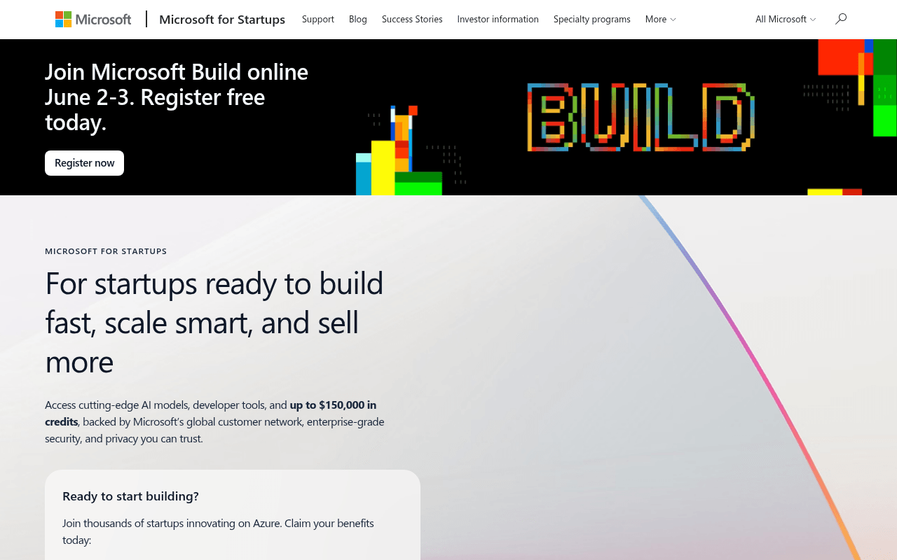 Microsoft ScaleUp website preview