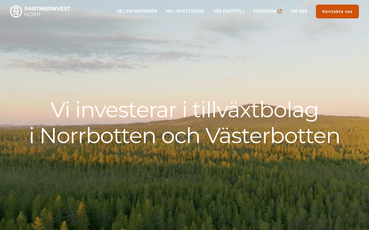 Partner Invest Norr website preview