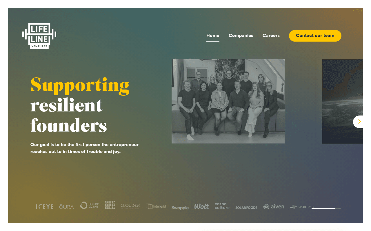 Lifeline Ventures website preview