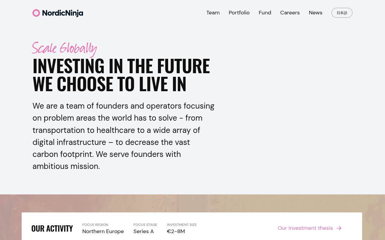 Nordic Ninja VC website preview