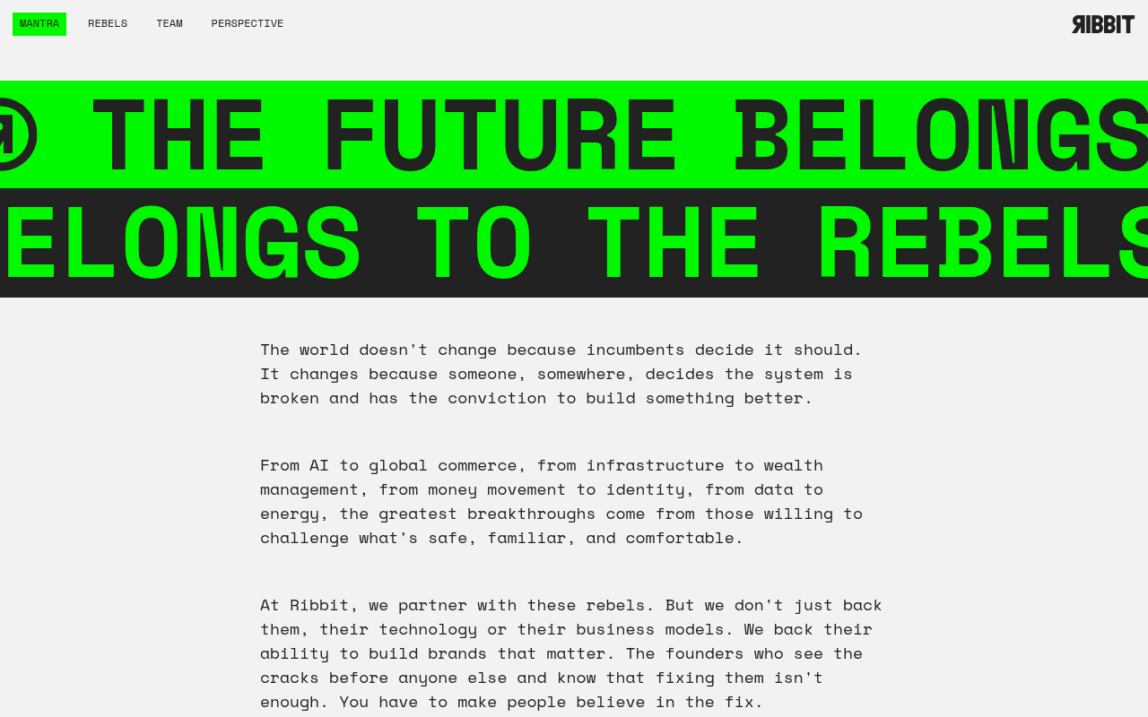 Ribbit Capital website preview