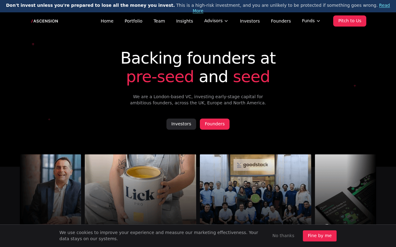 Ascension Ventures website preview