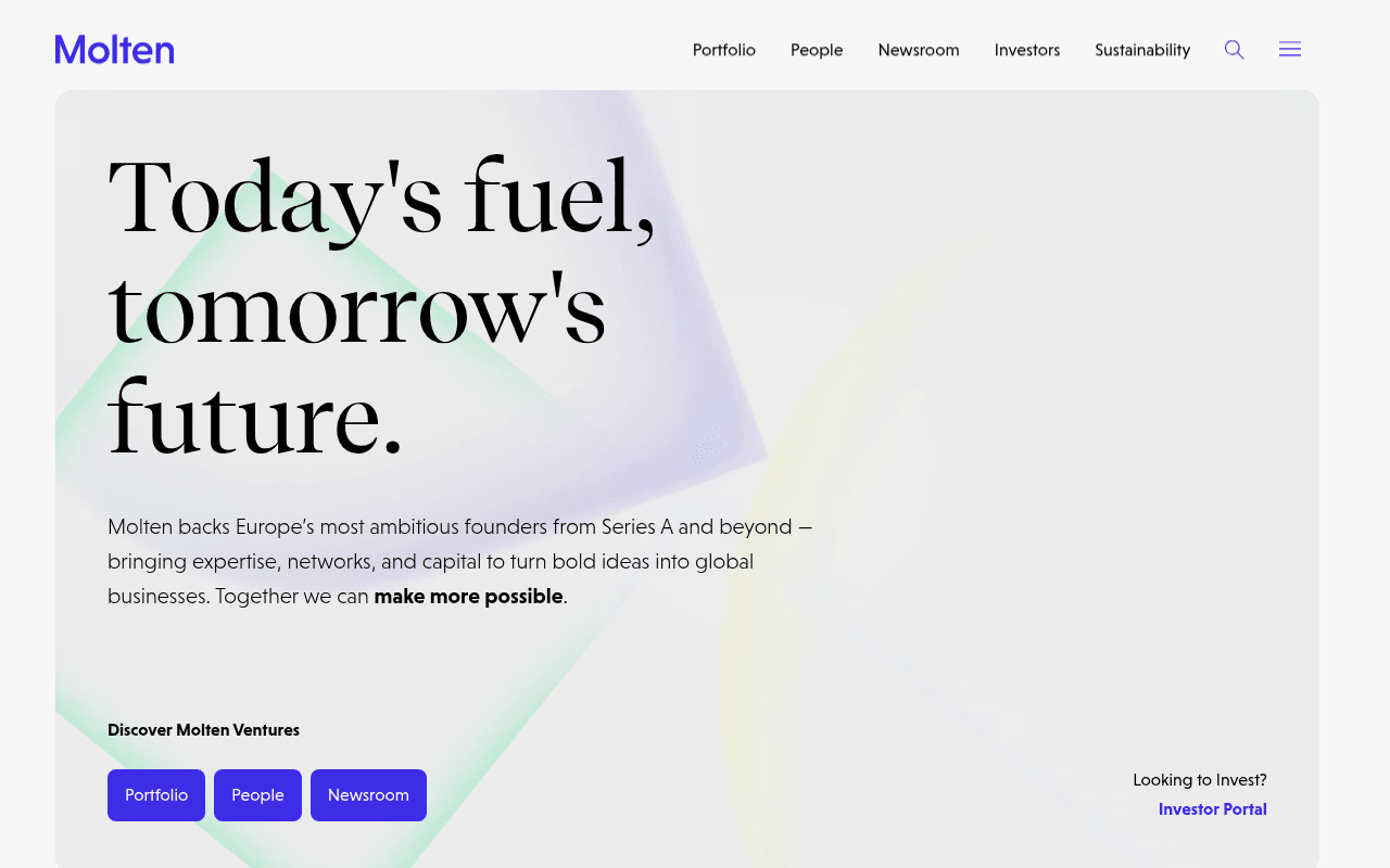 Molten Ventures website preview
