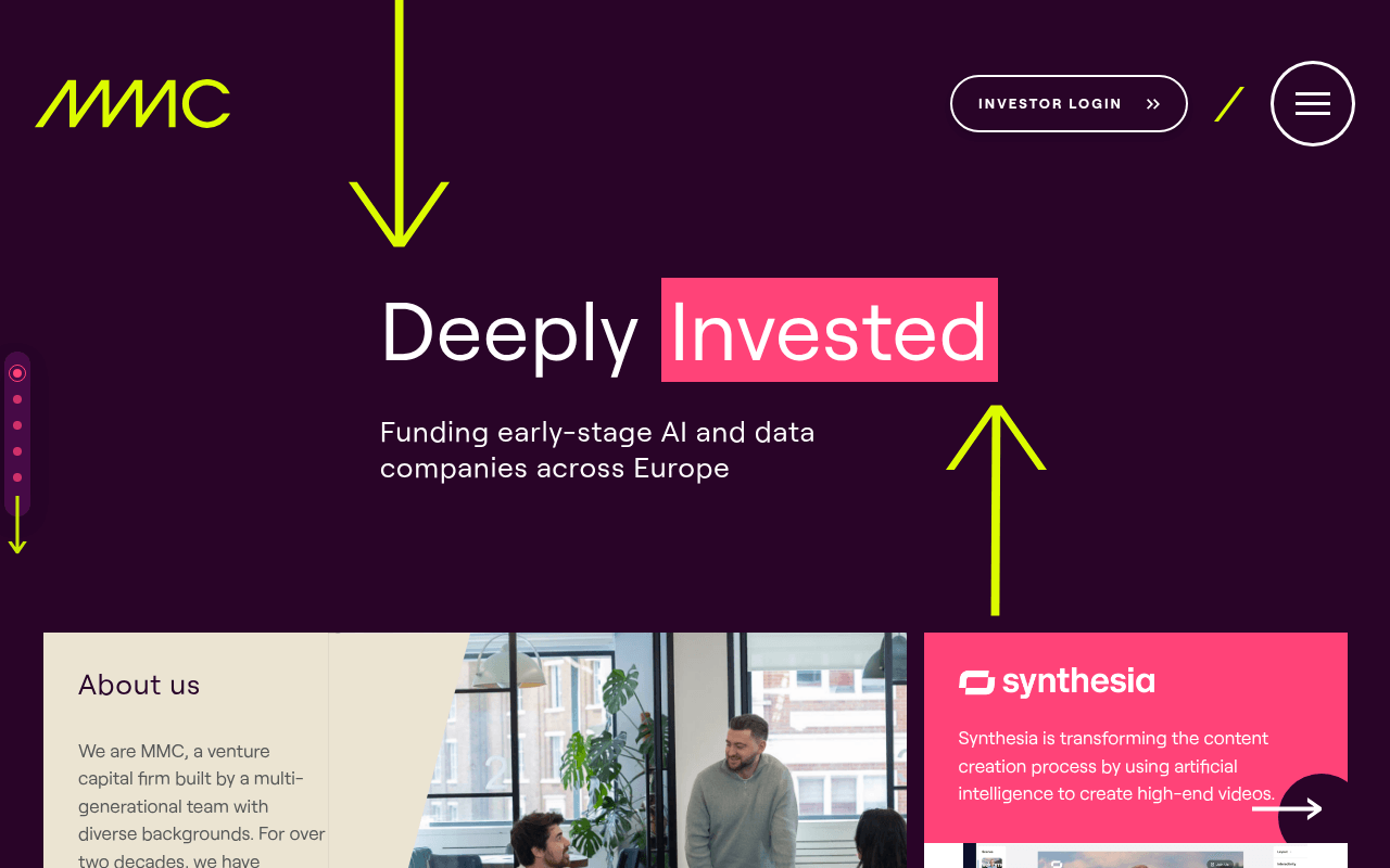 MMC Ventures website preview