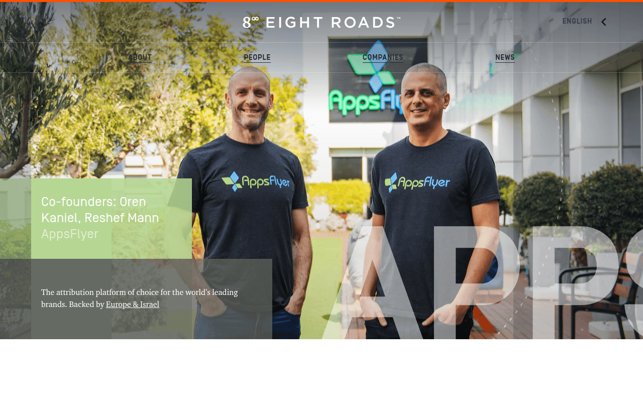 Eight Roads Ventures website preview