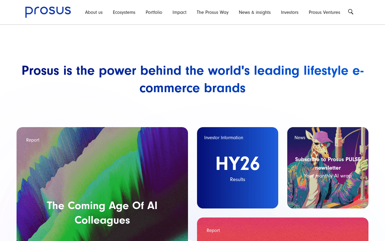 Prosus Ventures website preview
