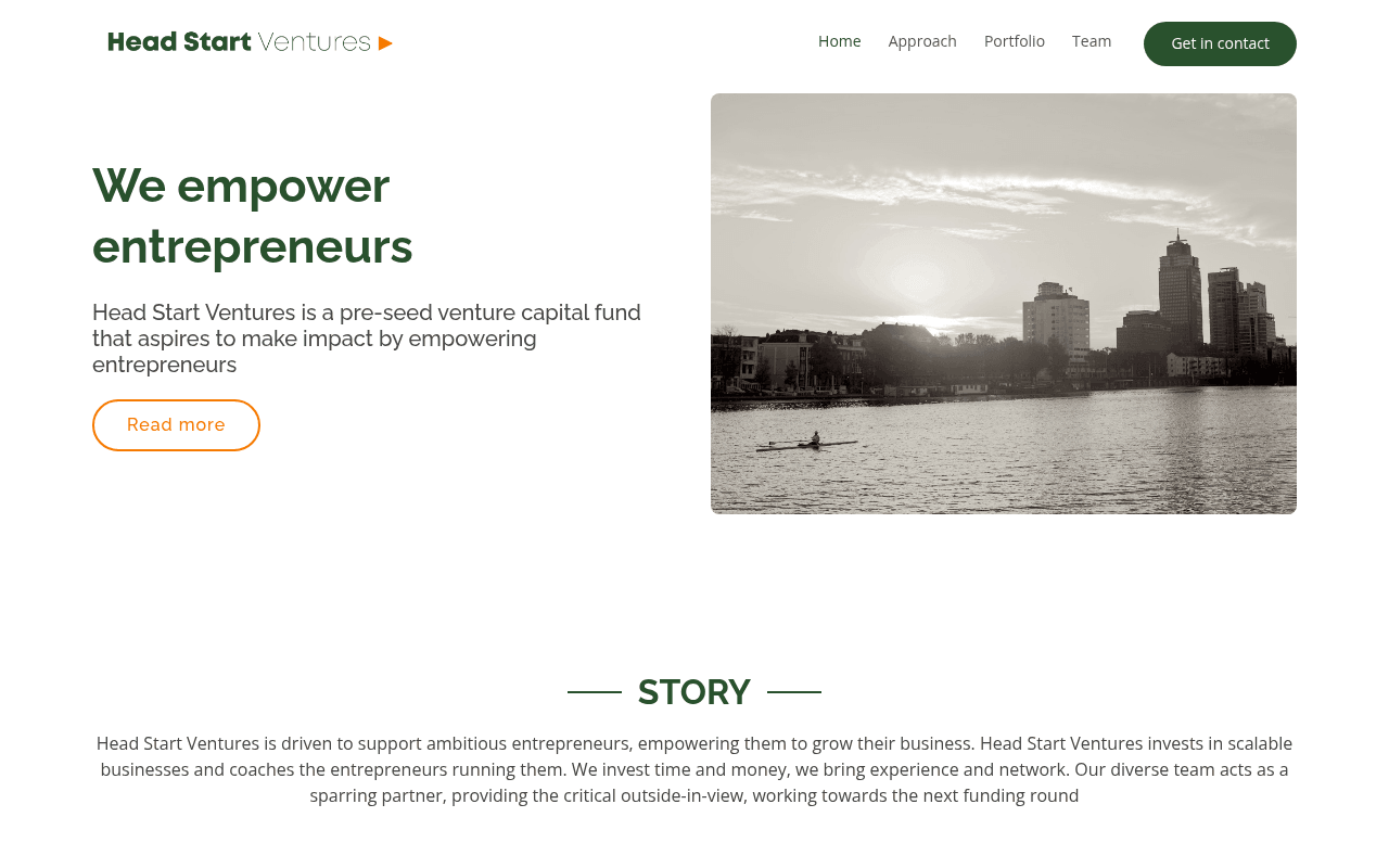 Headstart Ventures website preview