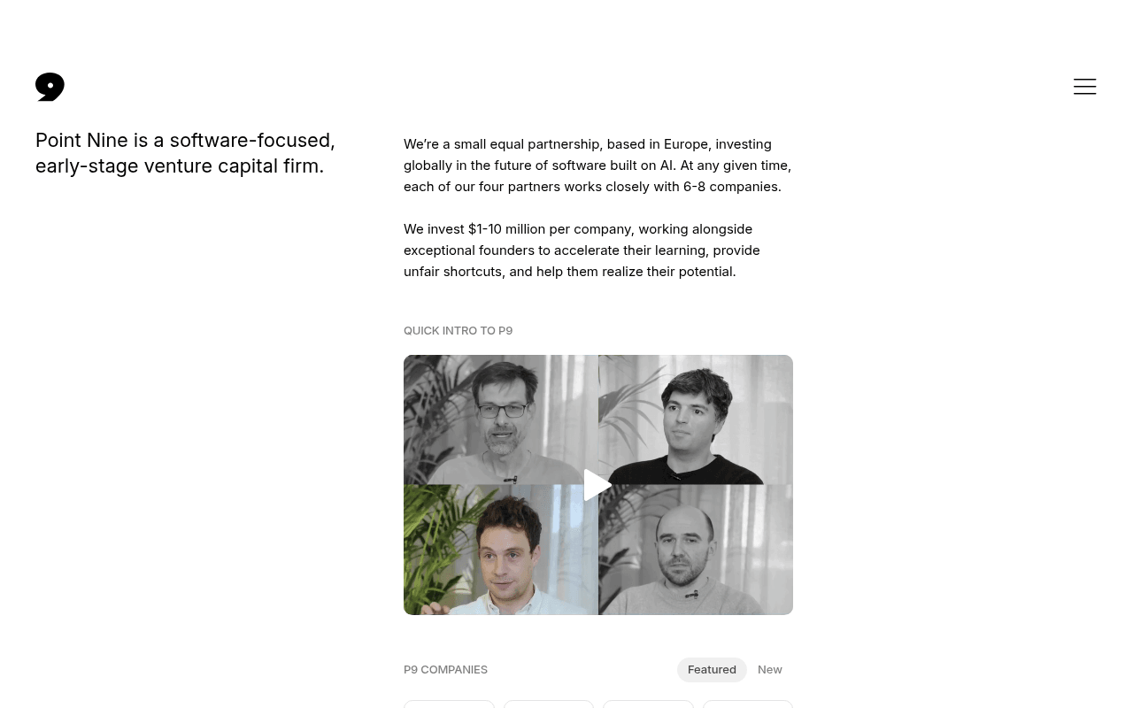 Point Nine Capital website preview