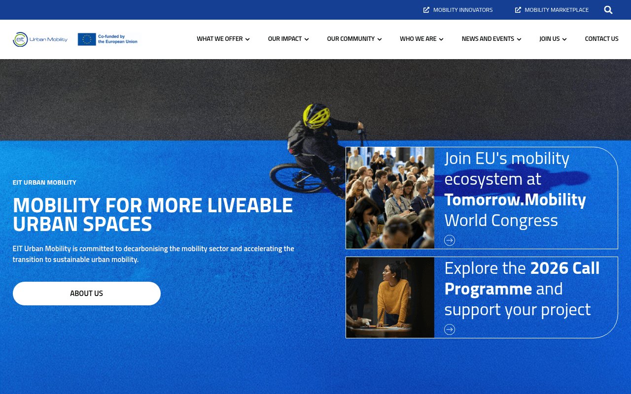 EIT Urban Mobility website preview