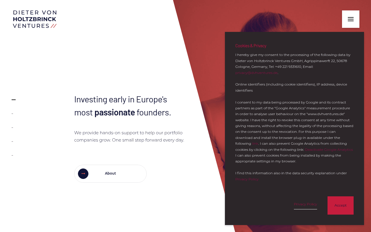 DVH Ventures website preview