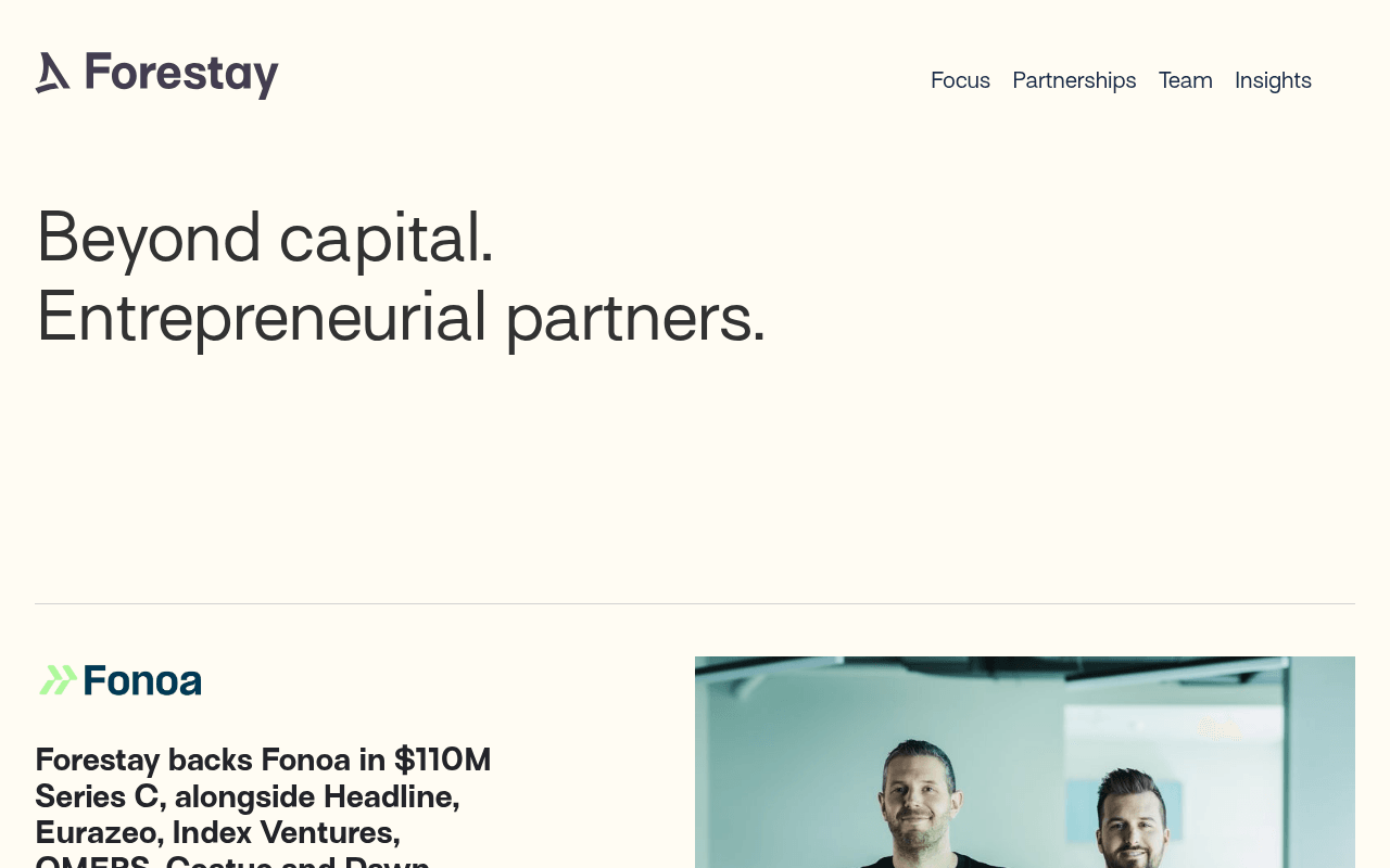 Forestay Capital website preview
