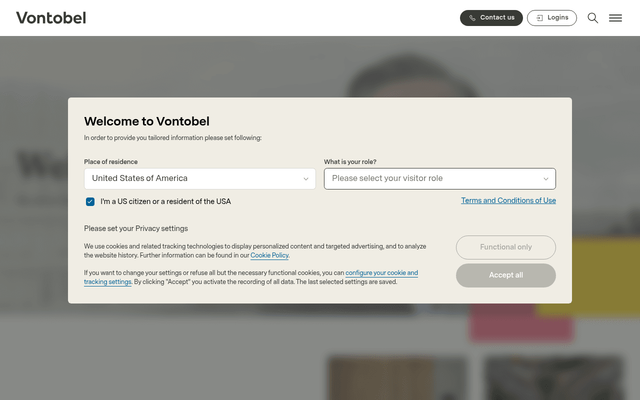 Vontobel website preview