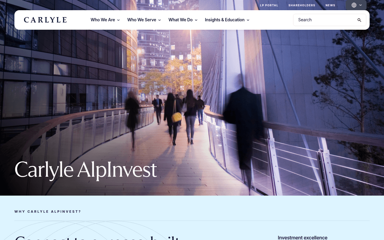 Carlyle Alpha Investments website preview