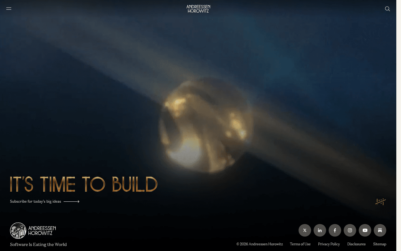Andreessen Horowitz website preview