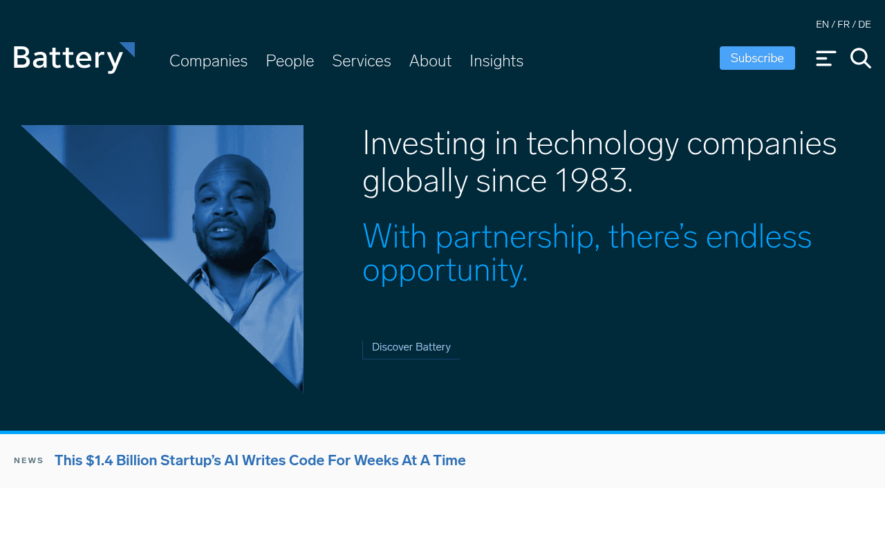 Battery Ventures website preview