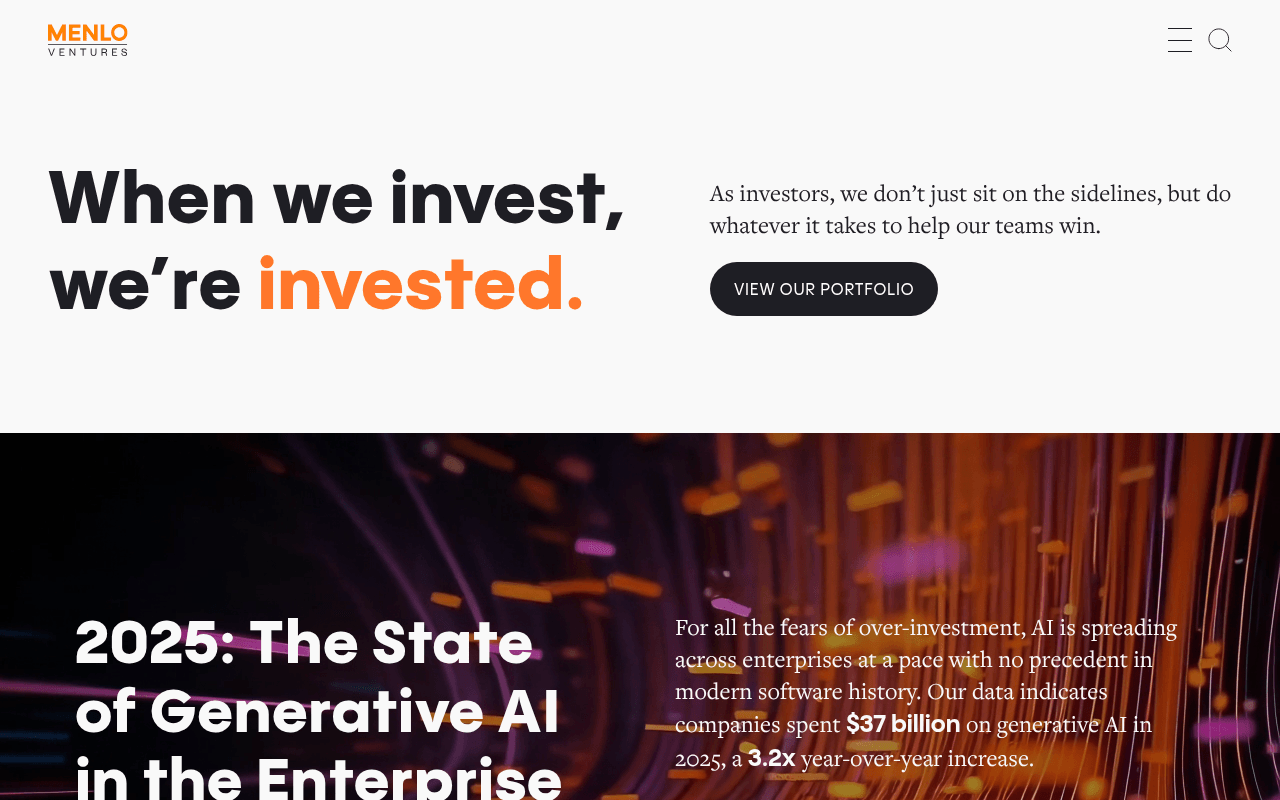 Menlo Ventures website preview