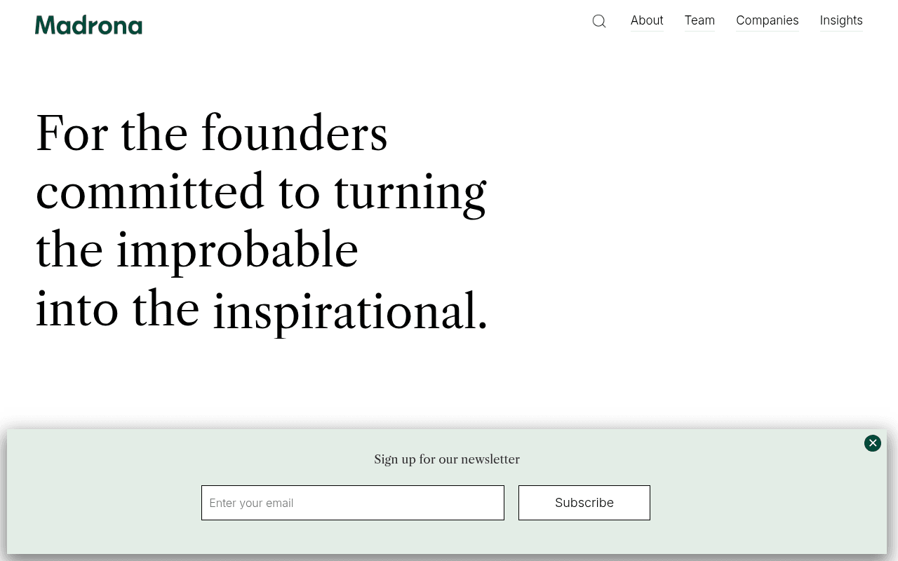 Madrona Venture Group website preview